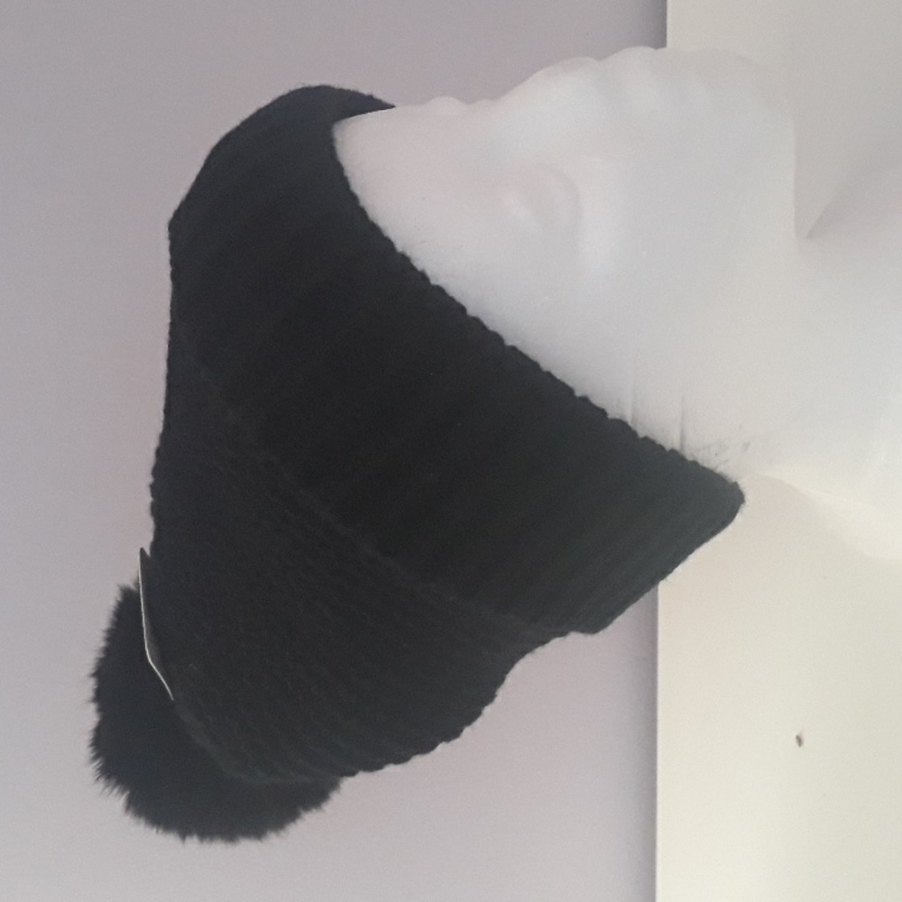 CC STYLE & FASHION Women's/Girl Black Pom-Pom Beanie.